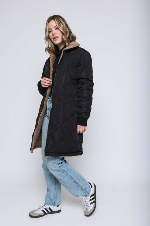 Sydney-Reversible Sherpa Lined Coat